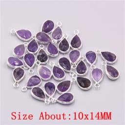 2pcs Natural Rose Clear Pink Quartz Labradorite Amethysts Stone Charm Pendant for Necklaces Earrings Jewelry Making Accessories