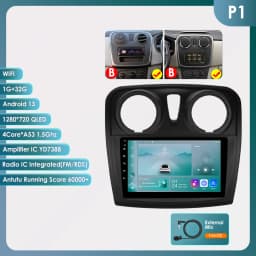 Hizpo Android Auto Radio For Renault Logan 2 2012-2019 Sandero 2 2014-2019 4G Car Multimedia GPS 2 Din Stereo CarPlay WIFI DSP