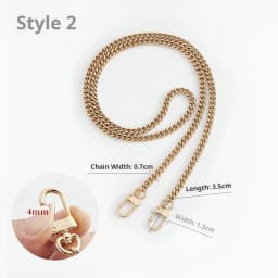 Golden Bag Chain Accessories Metal Extension Chains Underarm Crossbody Shoulder Belt Replacement Bags Strap For Women's Bag
