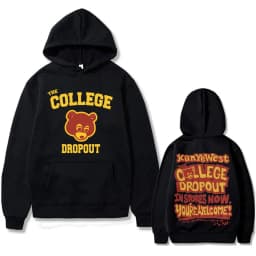 Kanye West Graduation Bear Double Sided Printed Hoodie Men Women Fashion Hip Hop Cool Sweatshirts Unisex Fleece Cotton Hoodies