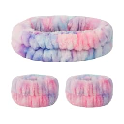 Velvet soft elastic headband face washing and makeup headband hair tie face washing waterproof wrist strap and heanband set