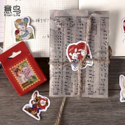 45Pcs Cute Kawaii Rabbit Stickers DIY Decor for Scrapbooking Journal Stationery Planner Album Paper Diary