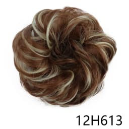 Synthetic Hair Bun Wig Donut Wavy Elastic Rubber Scrunchie Hair Pieces Ladies Ponytail Hair Extension Curly Wrap