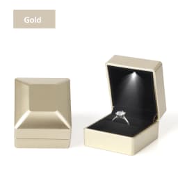1Pc LED Jewelry Ring Box Luxury Velvet Rubber Necklace Pendant Gift Display Box With Light For Proposal Engagement Wedding Case