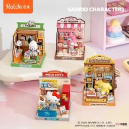 Rolife Sanrio Super World Series Buckle Assembly Hello Kitty Cinnamoroll Room Lighting Model Desktop Decoration Gift Kuromi