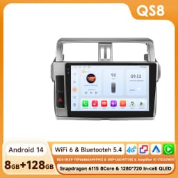 Hizpo AI Voice Car Radio Android Auto Multimedia For Toyota Land Cruiser Prado 150 2013-2017 4G Carplay Autoradio No 2din DVD