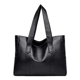 New Large Capacity Vintage Handbag PU Soft PU Leather Bag Versatile Solid Color Shoulder Bag