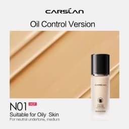 CARSLAN Liquid Foundation Concealer Matte Moisturizing Oil Control Long-lasting Full Coverage Whitening Face Base Makeup
