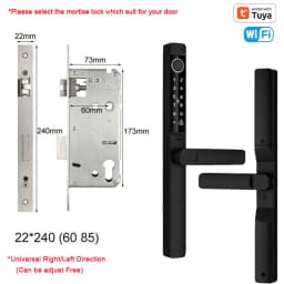 Tuya App Smart Door Lock Waterproof Fingerprint Password Card Bridge-Cut For Outdoor Pull Push Sliding Grille Door