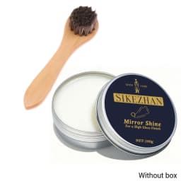 Mirror Shine Shoe Polish Wax Neutral Leather Care Paste Wooden Handle Horsehair Dauber Brush for Boots Cleaning