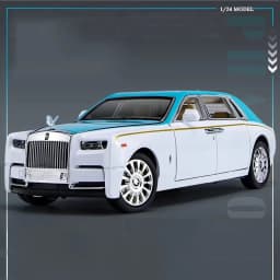 1/24 Rolls Royce Phantom Diecast Toy Cars Model Simulated Pull Back Limousine Zinc Alloy Metal Toy Car for Kids Gifts Collection