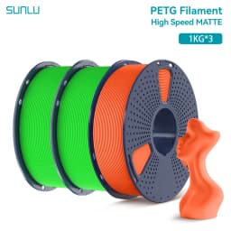 SUNLU 3KG High Speed Matte PETG Filament 1.75mm 1kg Spool (2.2lbs) High Speed Printing Filament Fit Most FDM Printer
