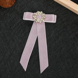 Korean Rhinestone Fabric Bow Brooch Tie Blouse Black Bowties Sweater Neckline Accessories College Style High-end Jk Decoration