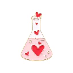 Science Chemistry Beaker Element Brooch Enamel Pin Molecular DNA Structure Equation Brooch Lapel Badge Cartoon Jewelry Accessory