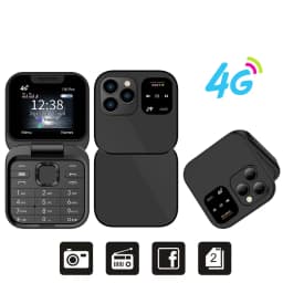 SERVO I16Pro 4G Mini Foldable Feature Cellphone Dual SIM Standby Call Recording Speed Dial FM Radio Blacklist Mobile Phone Torch