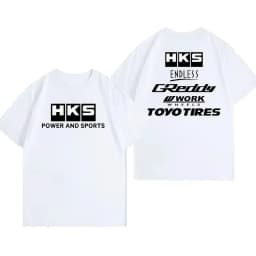 2025 Japan JDM Modified Car HKS ENDLESS Work Pure Tshirt Men Women Short Sleeve Big Size Crewneck Top Man Tees Unisex
