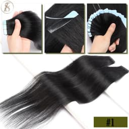TESS Tape In Human Hair Extensions 2.5g/pc Natural Hair Extensions Hair Brown Adhesive Skin Weft Double Side Seamless Invisible