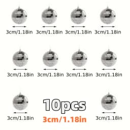 10-30pcs Mini Disco Ball Ornaments Reflective Glass Silver Baubles for Mardi Gras Disco Party Decor Sparkling Christmas DIY Gift