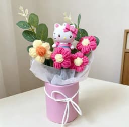 Genuine Sanrio Characters With Artificial Flower Creative Hugging Bucket Bouquet Christmas Valentine Birthday Gifts For Girls