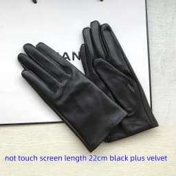 Ladies Sheepskin Gloves Classic Solid Color Real Leather Spring Velvet Lining Cycling Driving Gloves Autumn Winter