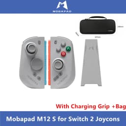 Mobapad Black, White, Grey Gamepa The Best 3rd Party Switch 2 Joycons: Mobapad M12 S Add Bag Charging Grip Game Controller,