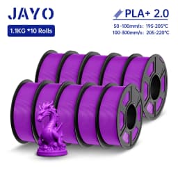 JAYO 3D Filament PLA + 2.0 10 Rolls Upgrade PLA plus 3D Printer Filament Neatly 3D Printing Material For FDM Multicolor