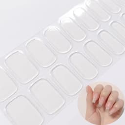 16Tips UV Semi-Cured Gel Nail Wraps Sticker 5D Pure Color Full Cover UV Lamp Gel Sticker Long-Lasting Nail Extension Patch Strip