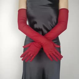 55CM Stretch Mesh Transparent Sun Protection Ice Silk Sleeve Women Summer Outdoor Sports Cycling Sunscreen Sexy Lace Long Gloves