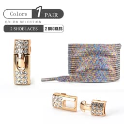 No Tie Shoe Laces Diamond Buckle Elastic Laces Shoelaces Pearl Light Colorful Fashion Without Ties Laces Sneaker Kids Adult