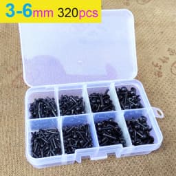 100Pcs DIY Black Plastic Safety Eyes For Toys Crafts Teddy Bear Doll Accessories Animal Making Doll Accessories 3mm/4mm/5mm/6mm