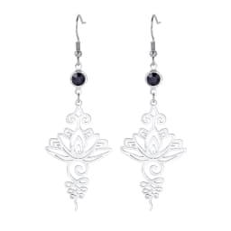 Unift Goth Stainless Steel Earring Triple Rune Moon Phase Pentagram Earrings Woman Men Vintage Jewelry Ear Piercing Witch Knot