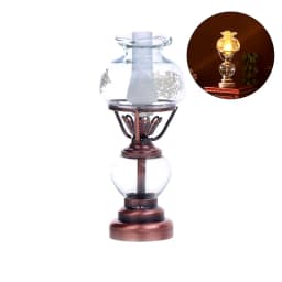 1:12 Dollhouse Miniature Retro LED Lamp Candlestick Light Desk Lamp Home Lighting Model Furniture Decor Toy Doll House