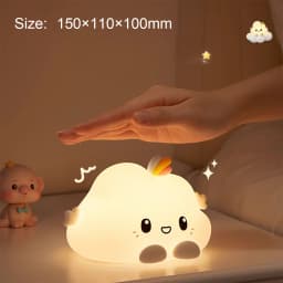 Silicone Led Night Light Wall Lamp Dimmable Bedside USB Rechargeable Baby Kids Lights Moon Star Cloud Touch Control Lamp Bedroom