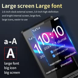 YeeMI M7+ 4G Rugged Feature Phone Big Button Full Band Flip Phone Dual SIM Dual Screen 6800mAh Big Battery Cellphone For Old Man