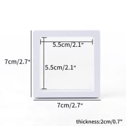 1Pcs White 3D Floating Display Case Stands Holder Plastic Suspension Storage for Pendant Necklace Bracelet Ring Jewelry Case