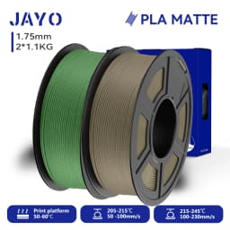 JAYO 2 Rolls 3D PLA Matte Printer Filament 1.75mm Neatly Wound PLA Filament with Matte Finish Print with 99% FDM 3D Printer