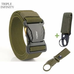 Luxury Metal Quick Release Pluggable Buckle Elastic Belt For Men Durable Tactical Belts Cowboy Outdoor Stretch Army Belt Hunting
