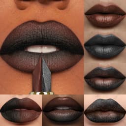 1pc Two Tone Chocolate Color Lipstick Waterproof Glitter&Matte Lip Tint Red Sexy Lips Makeup High Pigmented Lip Liner Cosmetics