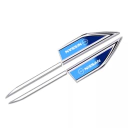 2Pcs Car Metal Emblem Door Mudguard Sticker Auto Body Decoration For Nissan Sylphy N7 Teana Qashqai Note J10 J11 Navara Juke GTR