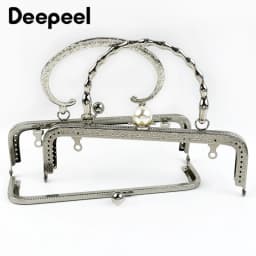 1Pc Deepeel Silver Metal Bag Handles Purse Frame Women Handbag Wallet Kiss Clasp DIY Handmade Sewing Bracket Bags Accessories