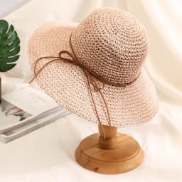 Holiday Sle Beach Fisherman Hat Seaside Sun Protection Sun Hat Large Brim Bow Woven Straw Hat Women Panama Chapeau Korean
