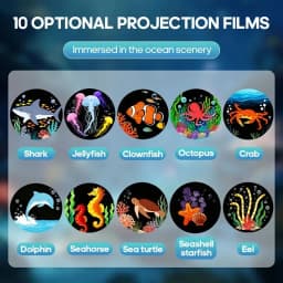 Ocean LED Projector Light 360° Rotation Adjustable USB Plug-in Night Light More Pattern Designs for Walls Ceilings Best Gift