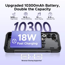 DOOGEE Blade20 X Rugged Phone 10300mAh Battery Gemini Ai 6.6" 90Hz 12GB RAM(3+9) 128GB ROM 16MP AI Main Camera Google Pay NFC Supports Smartphone
