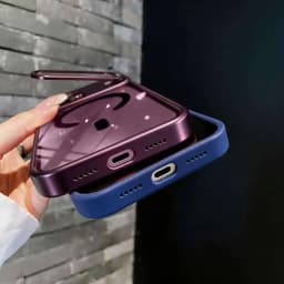 Luxury Bracket Stand Magnetic Phone Case for iPhone 18 Pro 17 16 Plus 15 14 13 12 Pro Max With Lens Protector Cover for Magsafe