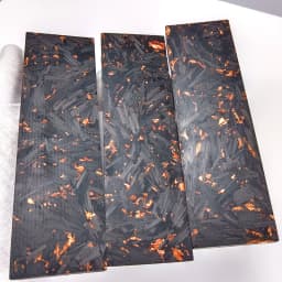 1piece CF Copper Foil Powder Compression Patch Plate for DIY Knife Handle Material Carbon Fiber Black Marble with Resin