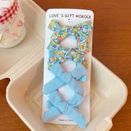 2026 4PCS/Set Kids Hair Clips Gingham Floral Bow Hair Barrettes No Hurt Hair Non Slip Soft Fabric Toddler Girls Accessories Gift