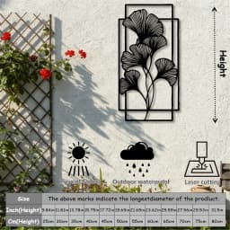 1pc Iron Ginkgo Leaf Wall Sculpture Modern Minimalist Metal Wall Art for Living Room