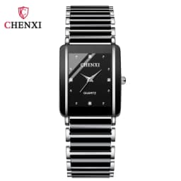 CHENXI 104A Brand Men Quartz Watch Elegant Square Dial Reloj Ceramic Strap Waterproof Simple Montre Lady Fashion Couple Watches