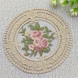 Round Hand Crocheted Doily Vintage Cotton Crochet Table Place Mat Wedding Napkins Cloth Lace Placemats Decorative Mantel Mesa