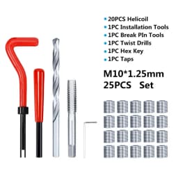 XCAN Thread Repair Kit M3 M4 M5 M6 M8 M10 M12 M14 Screw Thread Inserts For Restoring Damaged Threads Repair Tools Drill Bit